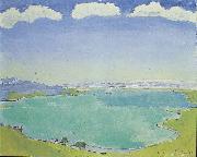 Ferdinand Hodler Genfersee von Caux aus oil on canvas